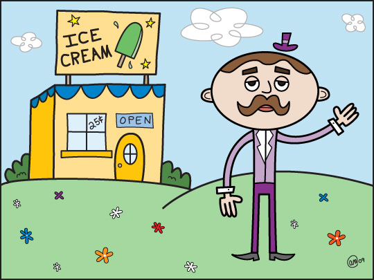 strong ice cream - original art by andy mcnally