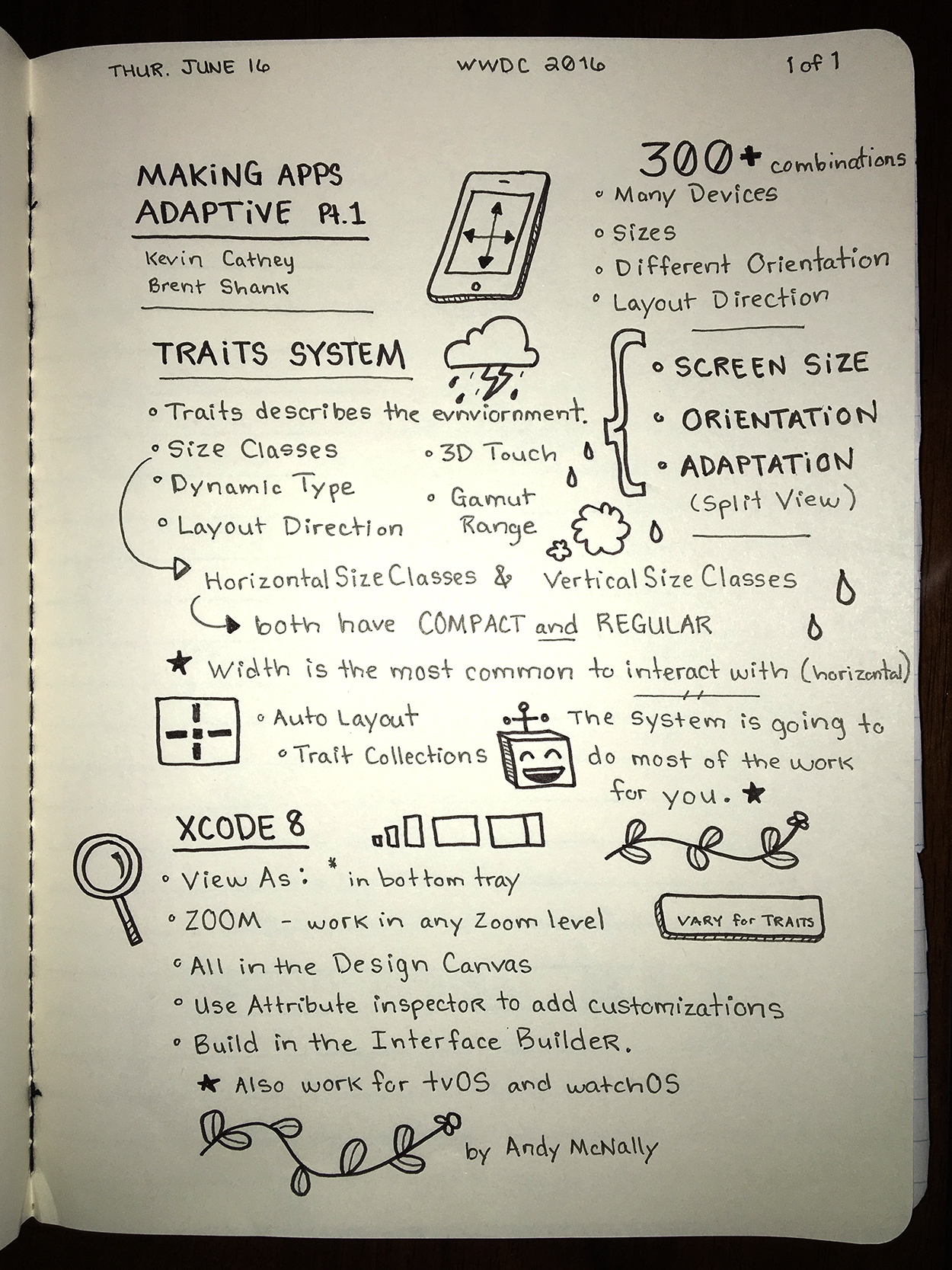 WWDC sketchnotes - Making Apps Adaptive Pt. 1