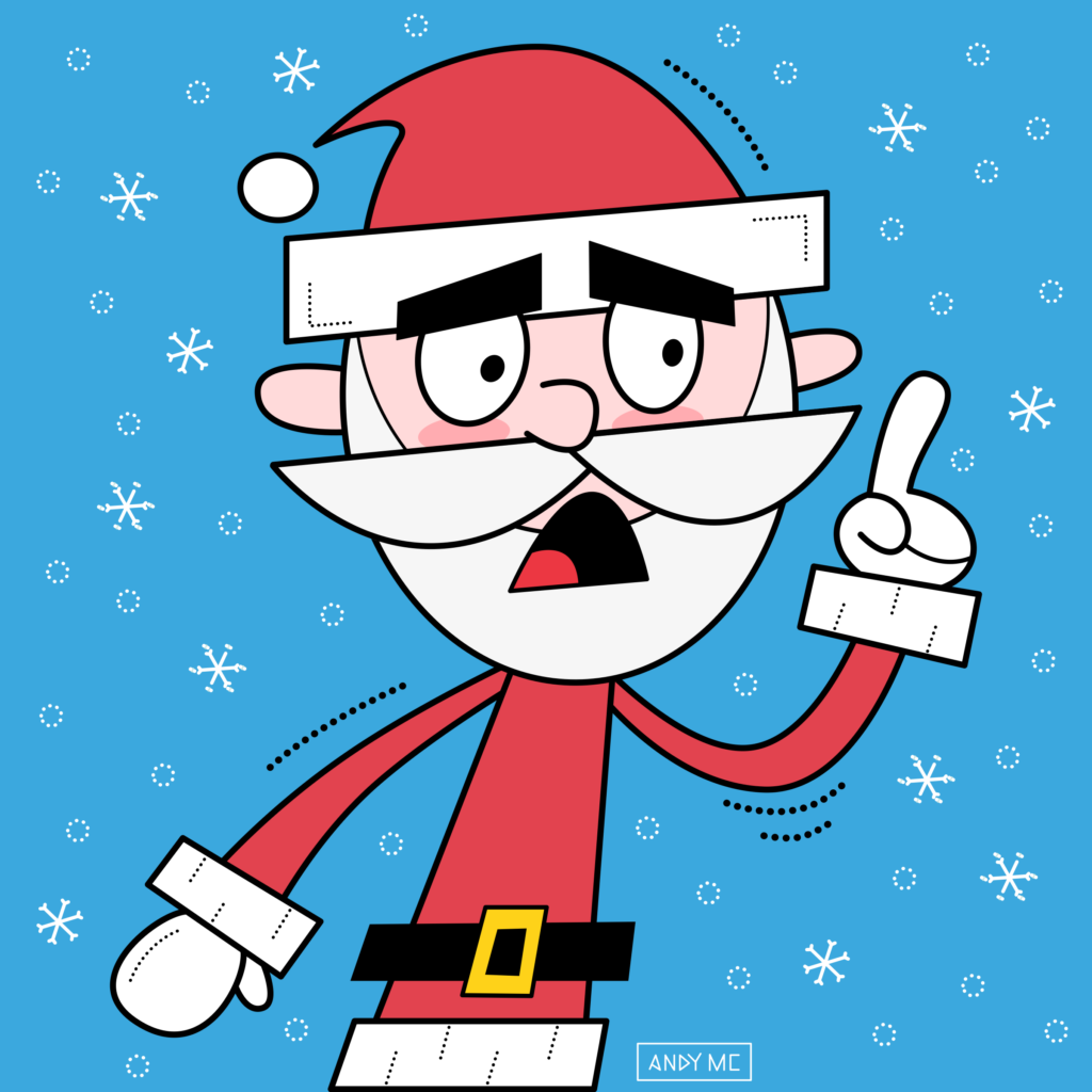 Grumpy Santa illustration